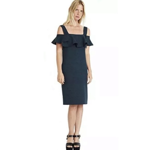 Apiece Apart teal Lira knit cold shoulder dress - Picture 1 of 5